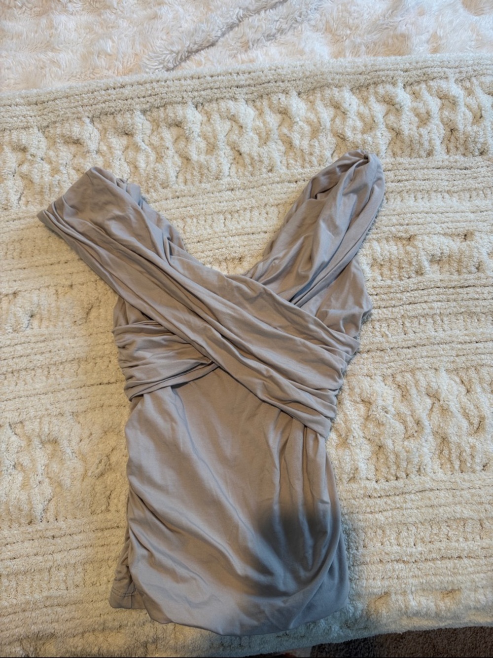 Abercrombie & Fitch Draped Taupe Wrap Front Women's Top